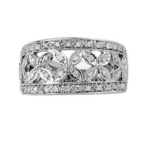 Diamond Ring 14K White Gold 1/3 Carat Diamonds