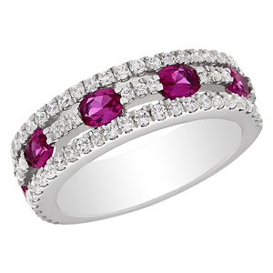 Ruby and Diamond Ring in 14K White Gold WDB-7851 B
