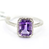 Amethyst Diamond Ring