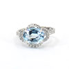 Blue Aquamarine Diamond Ring