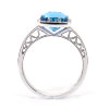 2.62 Carats Cushion shaped blue topaz ring