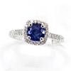 Blue Sapphire and Diamond Ring