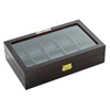 Ebony Finish Storage Watch Case for 10 Watches