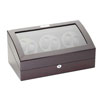 Ebony Six Watch Winder and Storage for Seven Watches