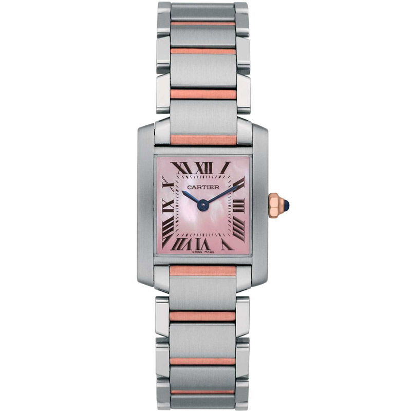 Cartier Ladies Tank Francaise W51027Q4 Pink Face Mother of Pearl