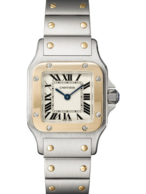 Cartier Ladies Santos Galbee W20012C4 18K Gold Steel