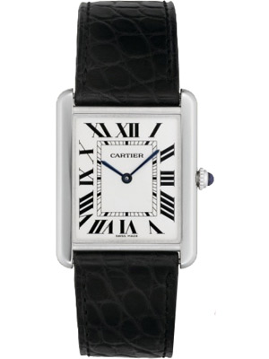 Cartier Tank Solo Watch with Silver Opaline Dial