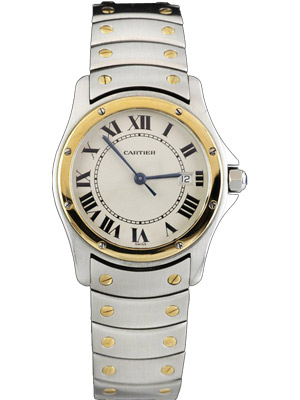 Cartier Santos Round Automatic with Silver Dial and Roman Numerals