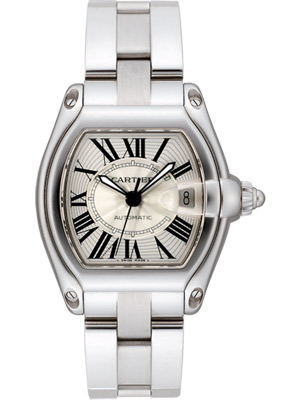 Cartier Men's Roadster Automatic Silver Guilloche Dial