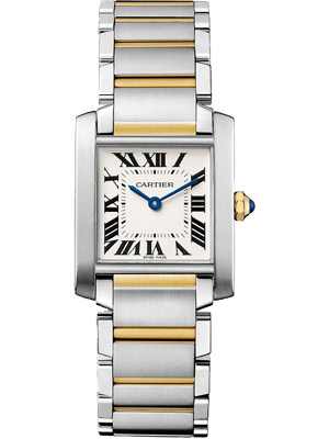 Cartier Mid Size Tank Francaise in 18K Gold and Steel 25 X 32 mm