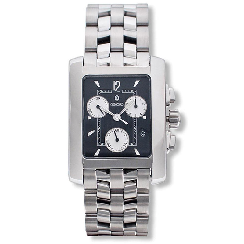 Concord Sportivo Quartz Watch with Black Dial and Chronograph Function
