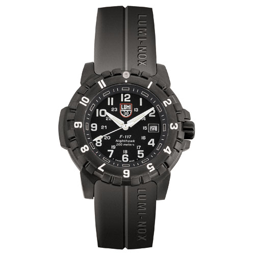 Luminox Watches: F-117 Night Hawk Watch Black Rubber Band 6401