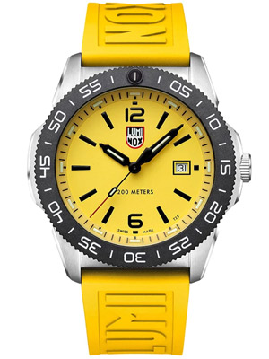 Luminox 44 mm Diver Watch with Yellow Dial and Strap