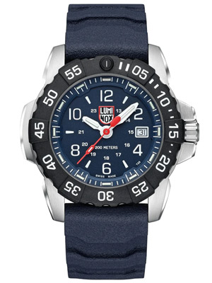 Luminox Navy SEAL Military Watch Rubber, Steel, and Blue Dial