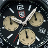 Up close view of the watch dial