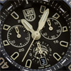 Up close view of the watch dial