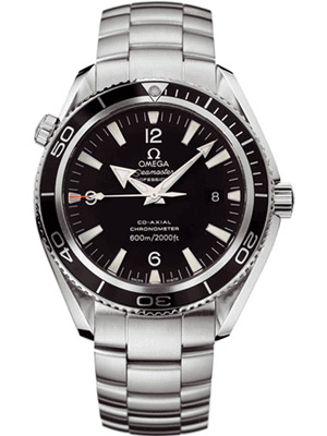 Omega Watch Seamaster Planet Ocean Steel Mens Watch with Black Dial