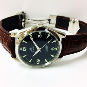 Actual watch on leather strap