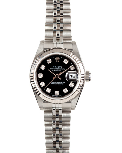 rolex lady datejust black dial