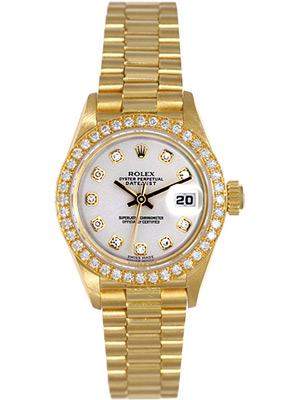 Rolex Lady Datejust 18K Gold President Mother of Pearl Diamond