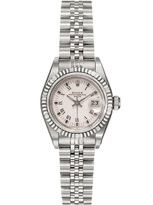 Rolex Lady Datejust Automatic 79174 Roman Numerals 18k White Gold Bezel