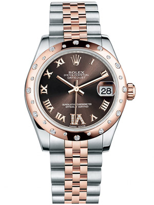 Ladies Rolex Datejust with Chocolate Dial 18K Everose Gold 31 mm