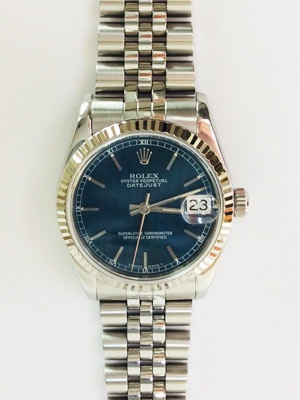 Rolex Ladies Datejust Blue Index Dial Steel