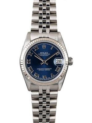 Ladies Rolex 26 mm Blue Dial Roman Numerals