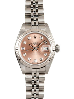 Ladies Rolex 26 mm Pink Diamond Dial 179174
