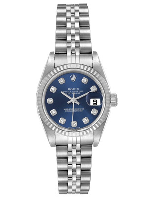 Rolex Datejust 26 mm Blue Dial with Diamonds Women's Watch