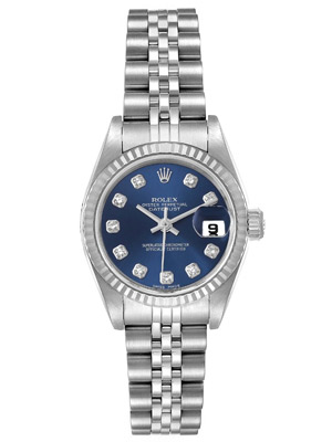 Rolex Datejust 26 mm Blue Dial with Diamonds Women's Watch