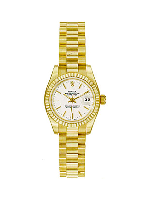Rolex Ladies President Watch 18k Gold Ivory Dial 69178