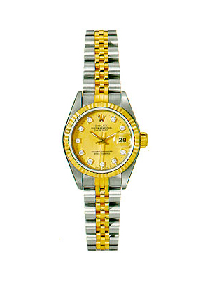 Rolex Ladies Watch Champagne Diamond Dial 79173
