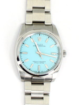 Rolex Oyster Perpetual 34 mm 2018 Model Turquoise Blue Dial