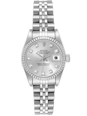 Lady Datejust 26 mm Silver Diamond Dial