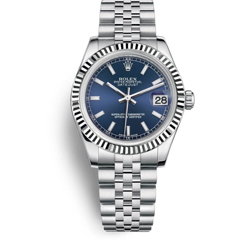 Rolex Ladies Datejust Blue Luminescent Dial Junior Size 78274