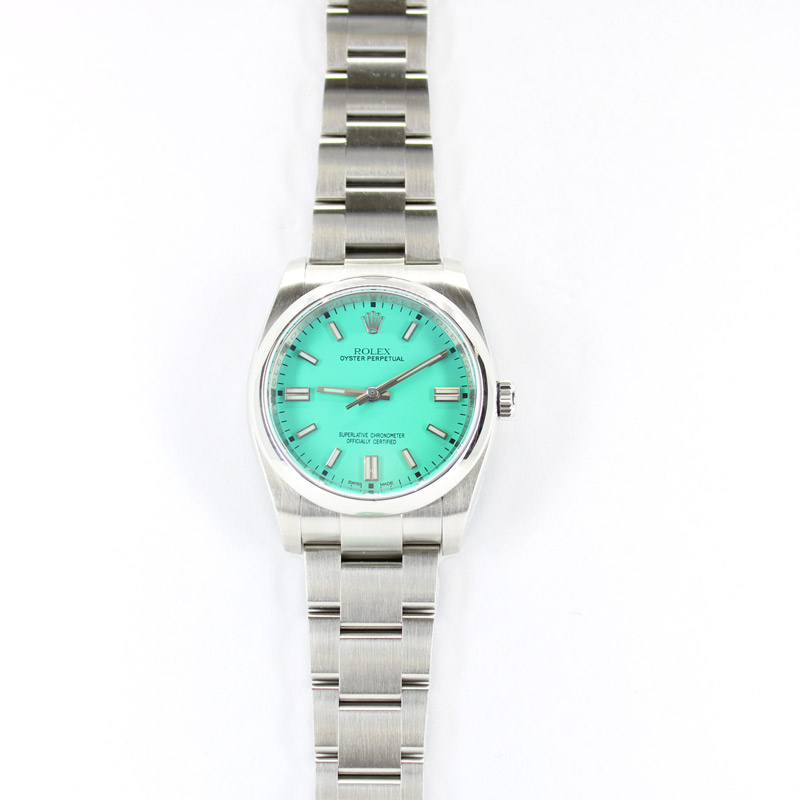 Rolex Oyster Perpetual 36 mm Turquoise Dial 2015 Model 116000