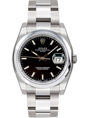 Rolex Watch New Style Oyster Date With Black Dial 115200