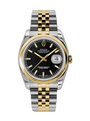 Rolex Watch Mens Datejust 116203 With Black Dial Jubilee