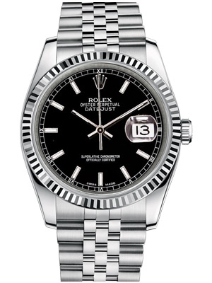 Rolex Oyster Perpetual Datejust  36 mm with Black Index Dial
