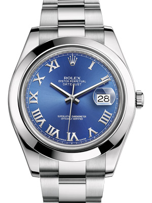 Rolex New Style Datejust II Blue Roman Dial 41mm