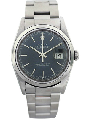 Rolex Watch Mens Steel Datejust 16200 With Blue Dial