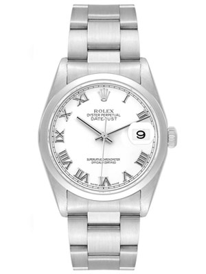 Rolex Datejust White Dial 16200 Roman Numerals