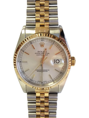 Rolex Oyster Perpetual Datejust 16233 Chronometer with Silver Dial