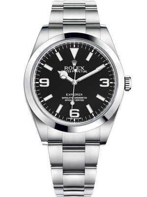 Rolex Explorer-I 39mm stainless Steel Smooth Bezel Black Dial