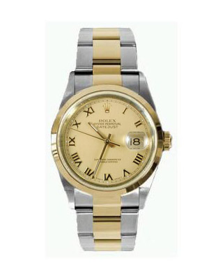 Rolex Mens Watch Datejust Roman Dial Gold Model 116203
