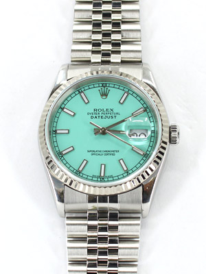 Rolex Datejust 36 mm Watch with Turquoise Dial