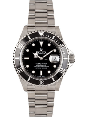 Rolex Submariner Black Dial Black Bezel Oyster Band