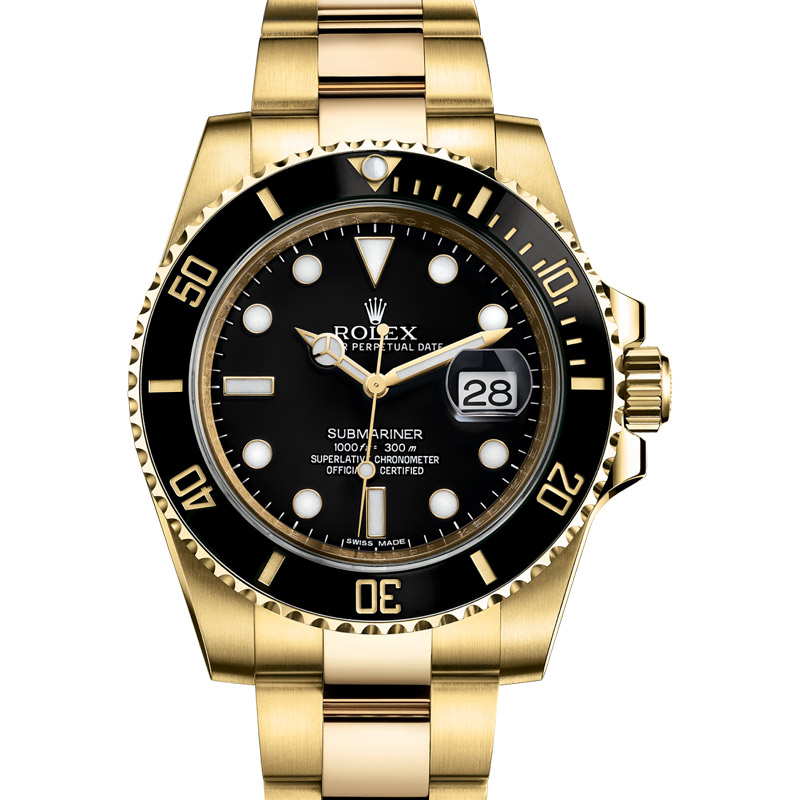 Rolex Gold Submariner Date 116618 Black