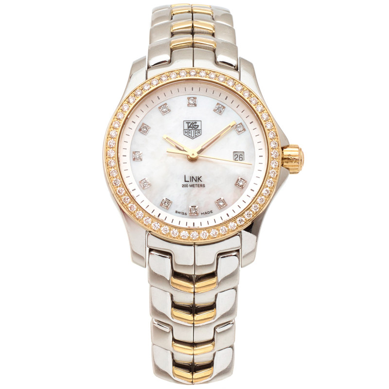 TAG Heuer Link White Mother of Pearl Dial WJF1450.BB0584 Stainless & 18k Gold